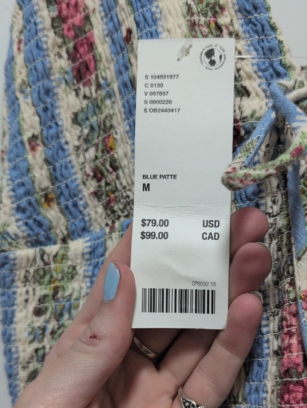 Urban Outfitters Blue & Cream Floral Stripe Maxi Dress - Picture 7 of 7